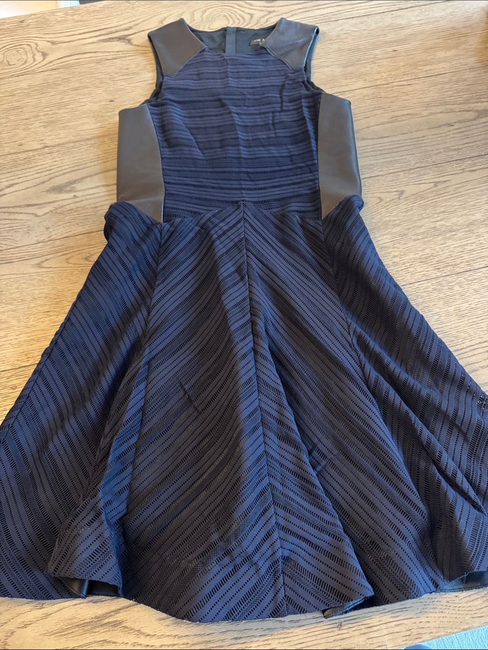 rag & bone Navy Textured Fit-and-Flare Mini Dress
